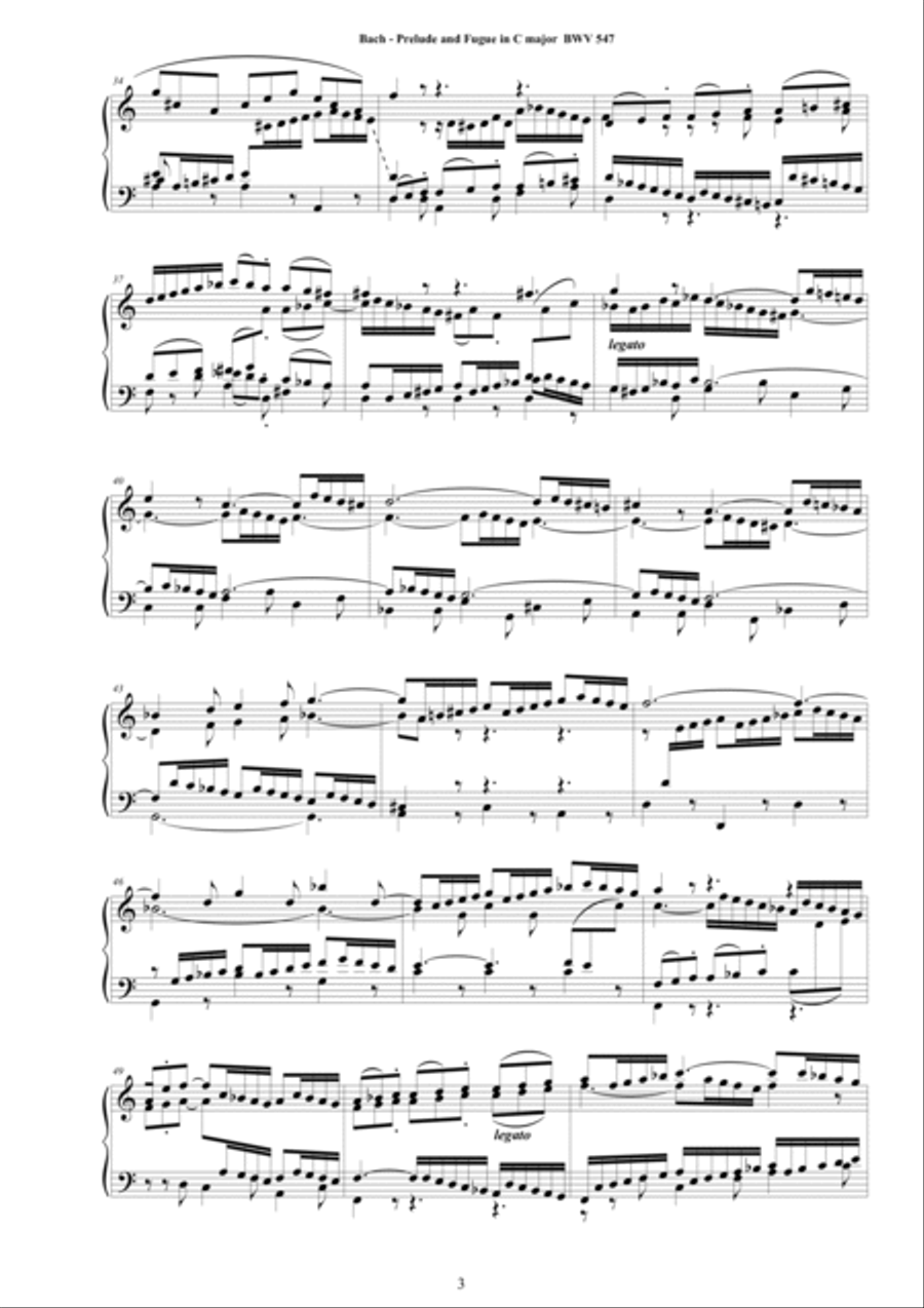 Bach - Prelude and Fugue in C major BWV 547 for Piano Piano Solo scores gallery preview page 3