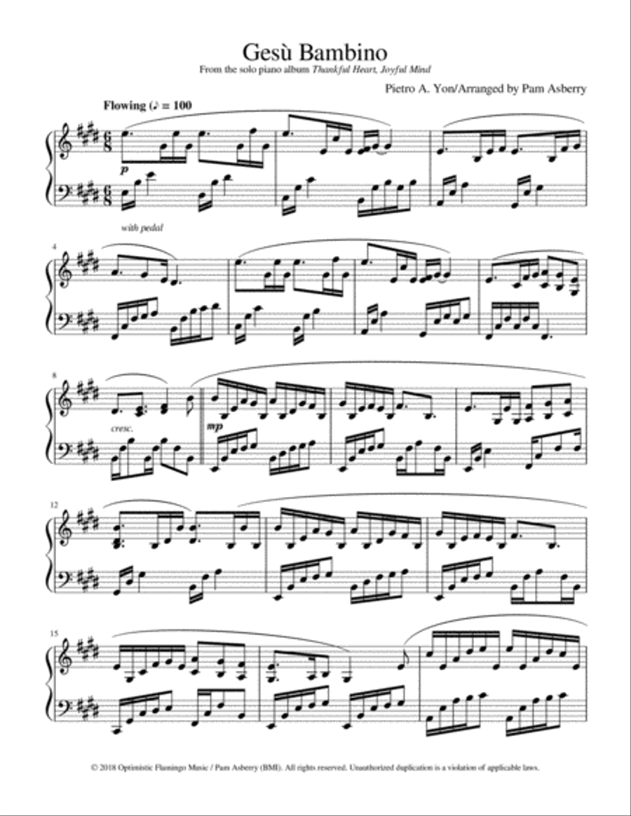 Gesù Bambino Piano Solo scores gallery preview page 1