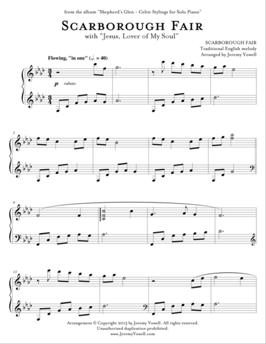 Scarborough Fair Piano Solo scores gallery preview page 1