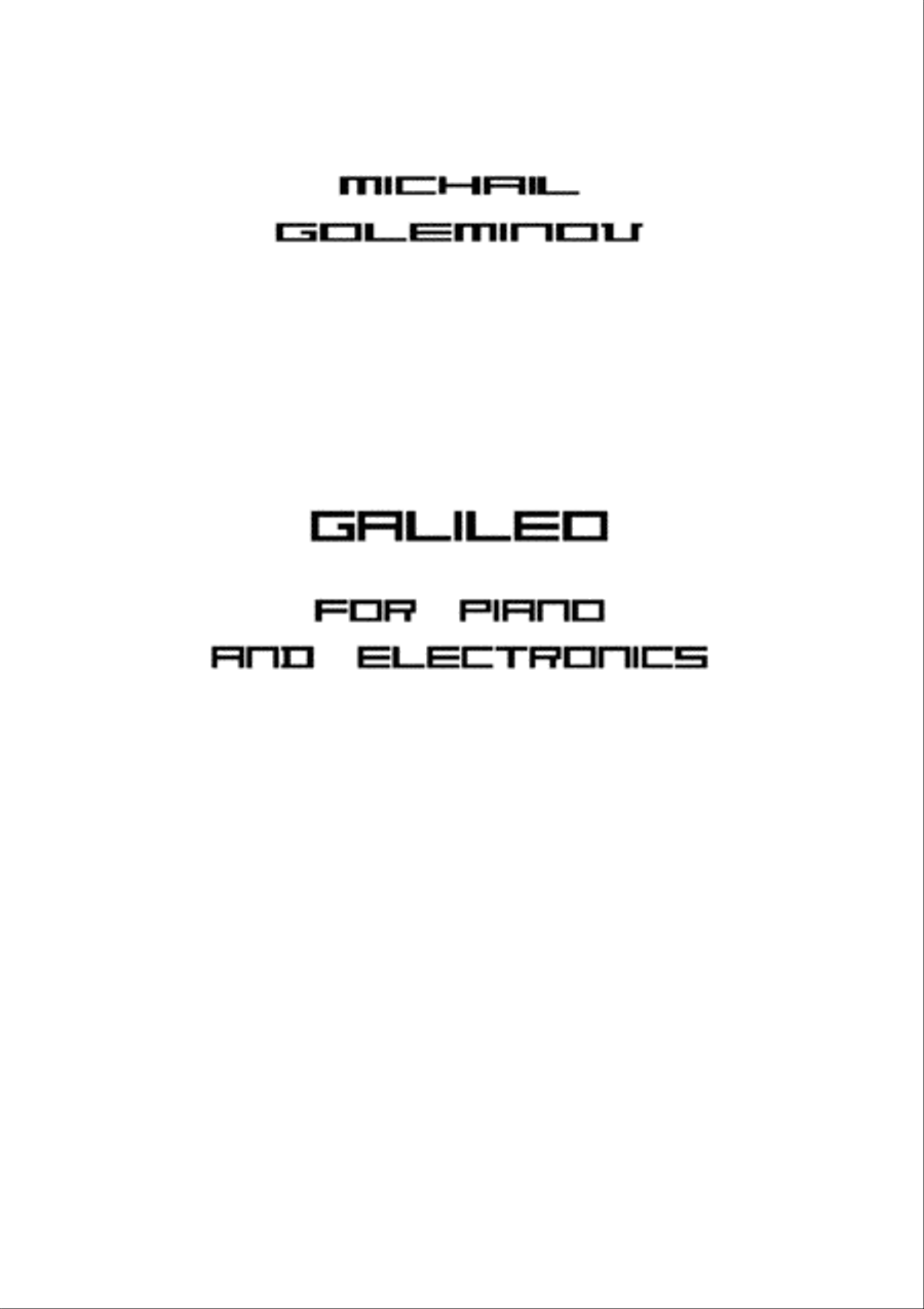 GALILEO for piano and electronics Piano Solo scores gallery preview page 1