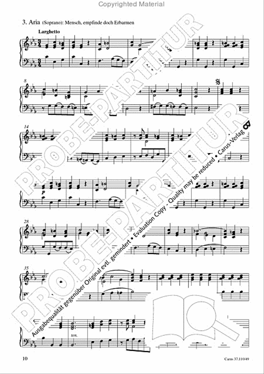 Markuspassion. Werkausgabe Reihe 1, Bd. 7 (Homilius) Organ scores gallery preview page 11