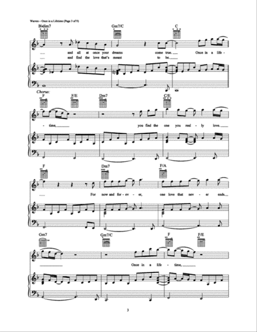 Once in a Lifetime Once in a Lifetime Piano, Vocal, Guitar scores gallery preview page 3