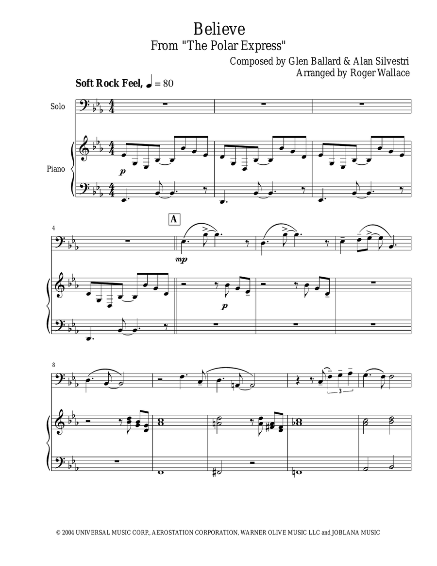 Believe Piano scores gallery preview page 3