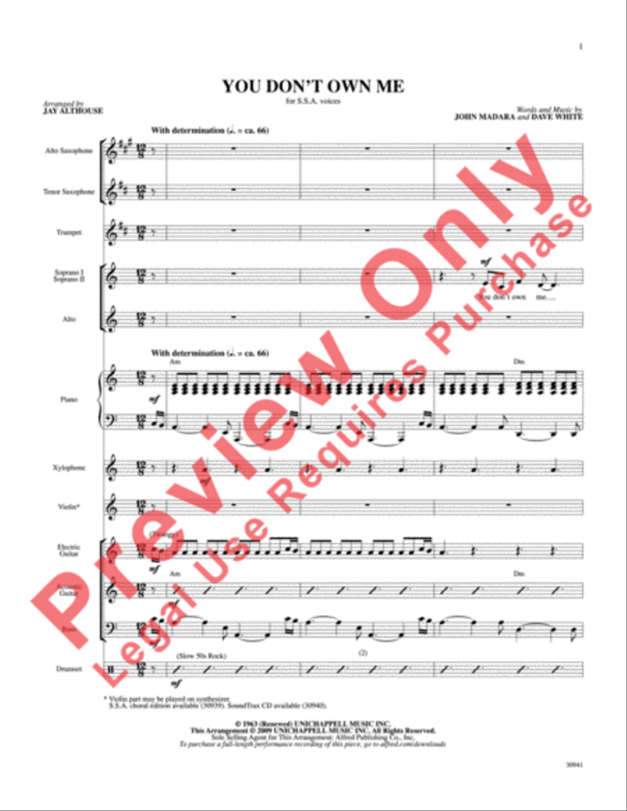You Don't Own Me Choir scores gallery preview page 2