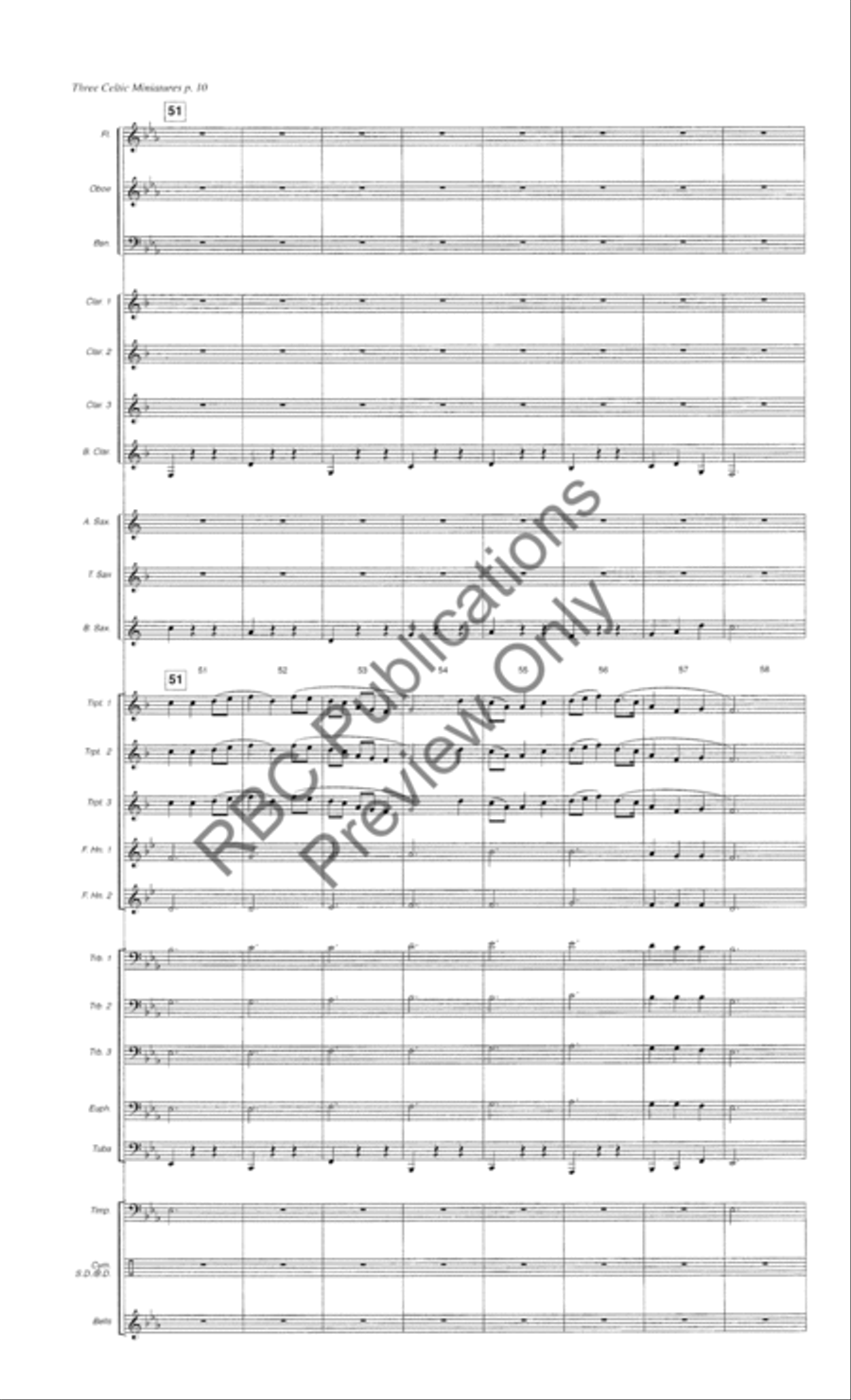 Three Celtic Miniatures (Score) Concert Band scores gallery preview page 13
