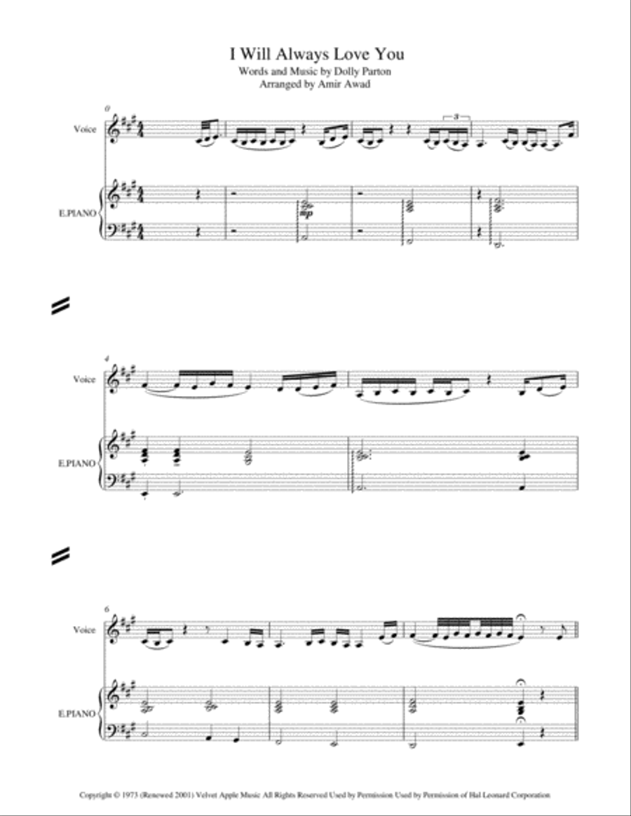 I Will Always Love You Full Orchestra scores gallery preview page 1