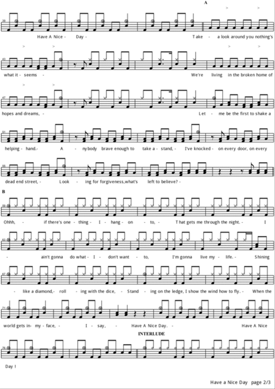 Have A Nice Day Drum Set scores gallery preview page 2
