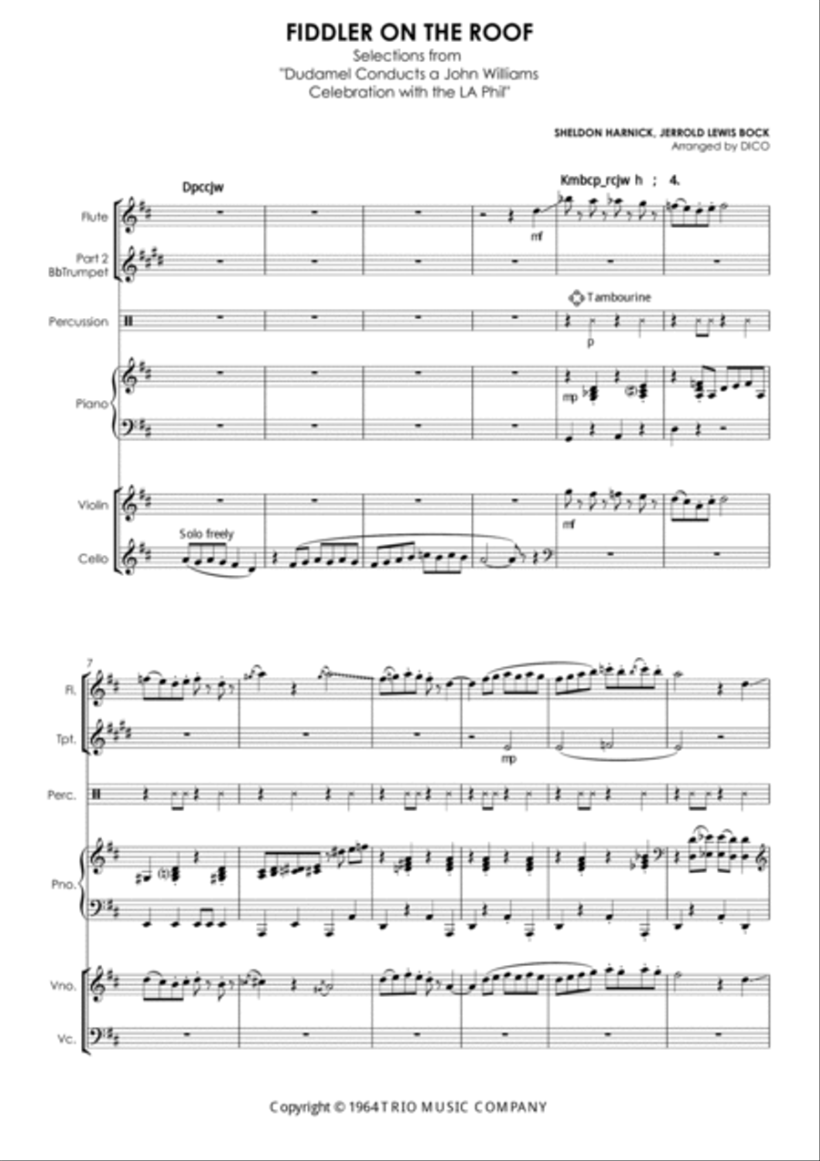 Fiddler On The Roof (show) Small Ensemble scores gallery preview page 2