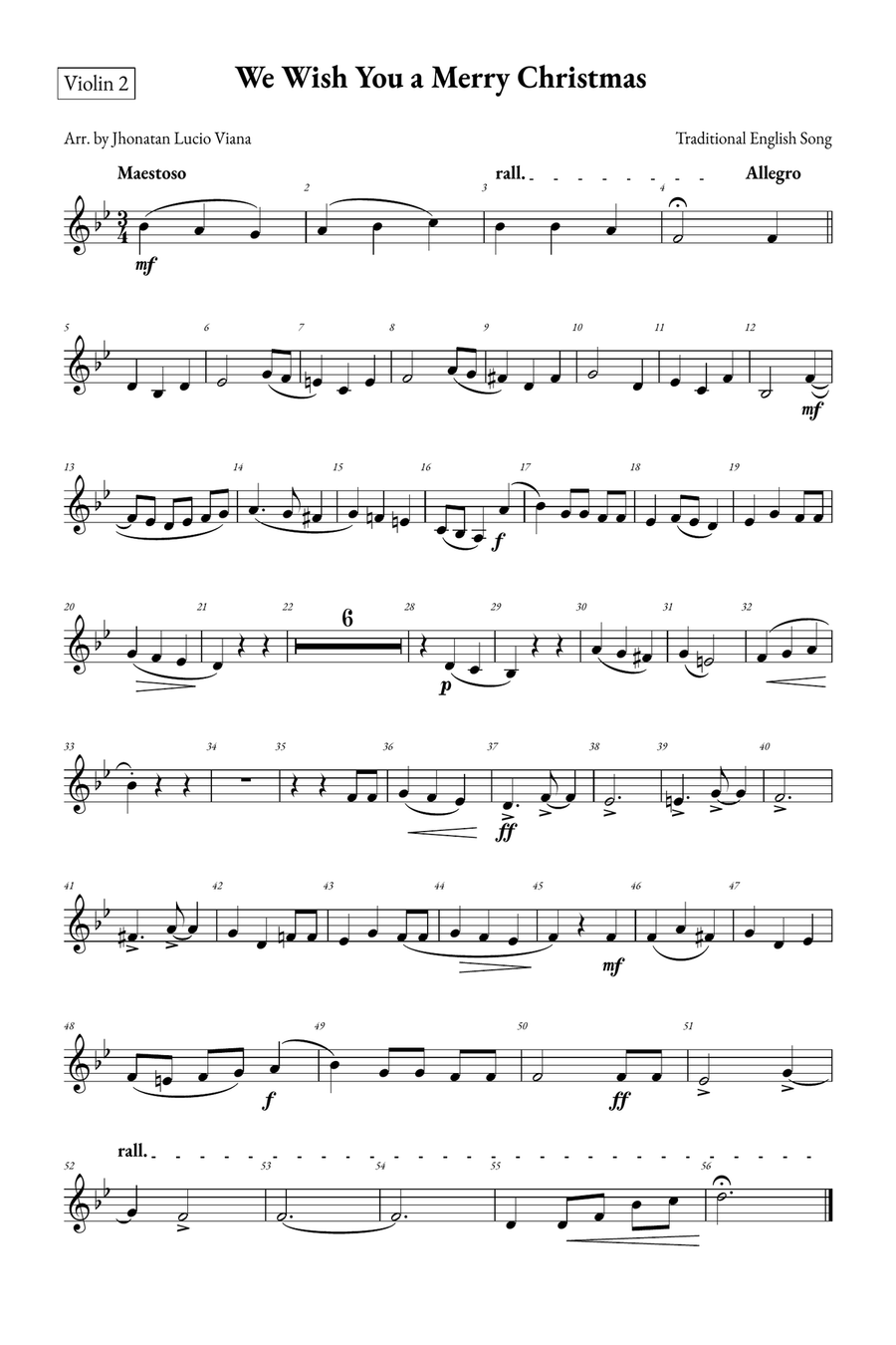 We Wish You a Merry Christmas String Quintet scores gallery preview page 5