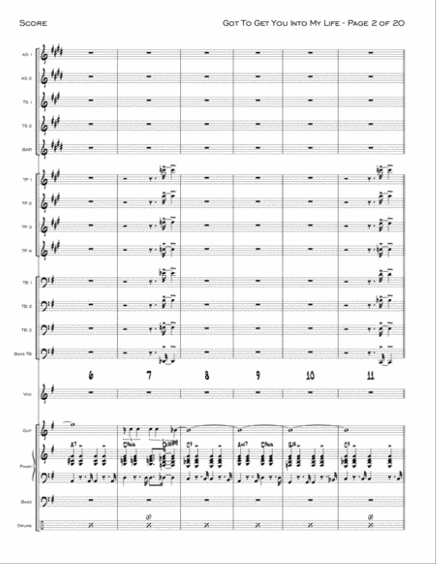 Got To Get You Into My Life Jazz Ensemble scores gallery preview page 2