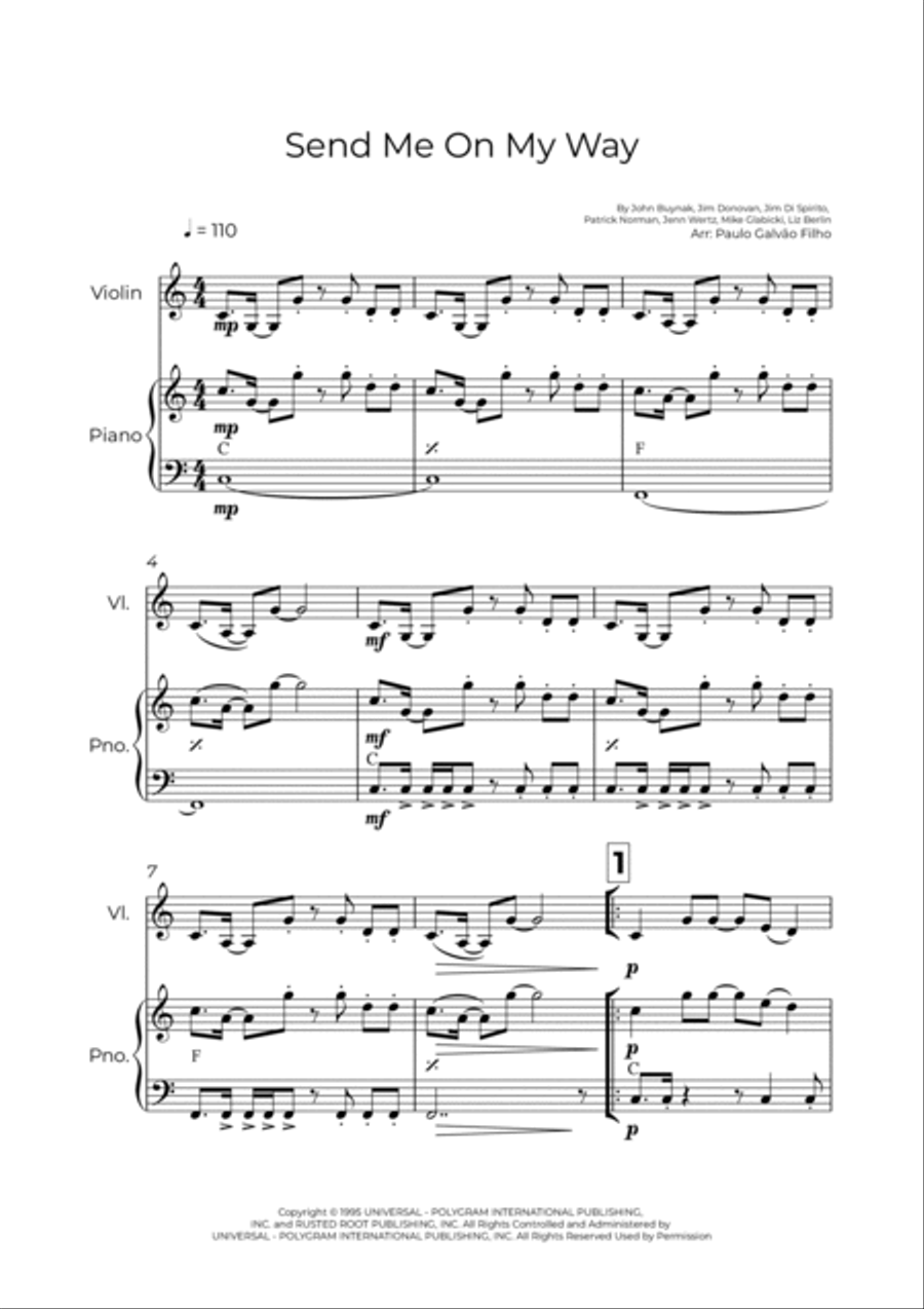 Send Me On My Way Violin Solo scores gallery preview page 2
