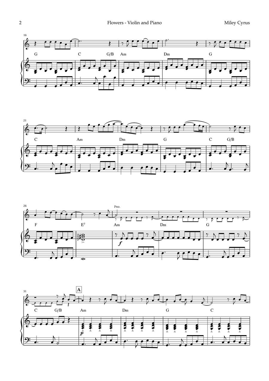 Flowers Violin Solo scores gallery preview page 2