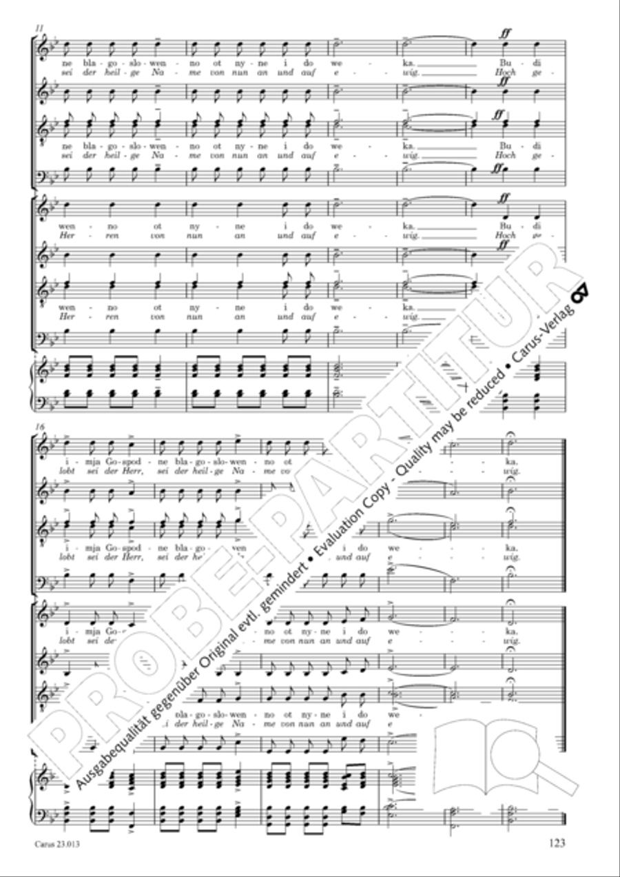 Liturgy of St. John Chrysostom op. 31 for mixed choir a cappella (Chrysostomos-Liturgie op. 31 fur Chor a cappella mit singbarem deutschem Text) A Cappella scores gallery preview page 145