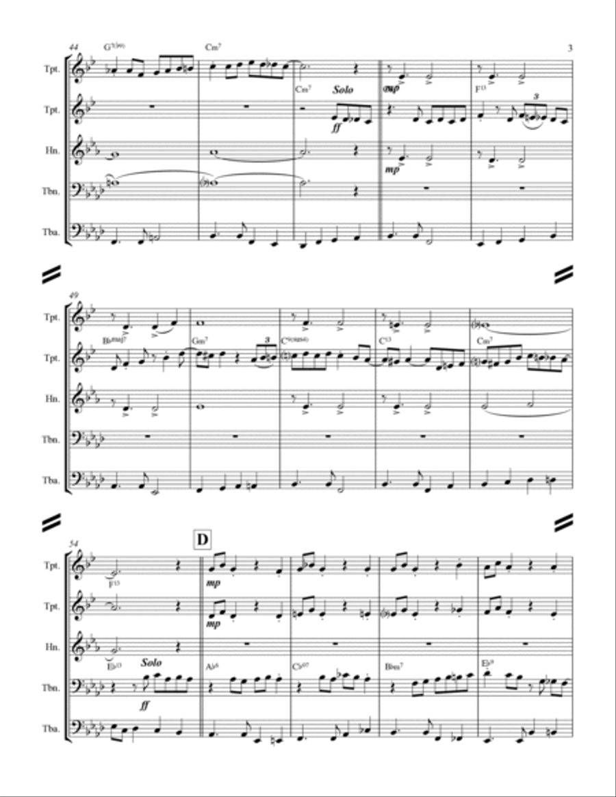 I'll Be Home For Christmas Brass Ensemble scores gallery preview page 4