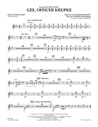 Gee, Officer Krupke (from West Side Story) (arr. Paul Murtha) - Mallet Percussion