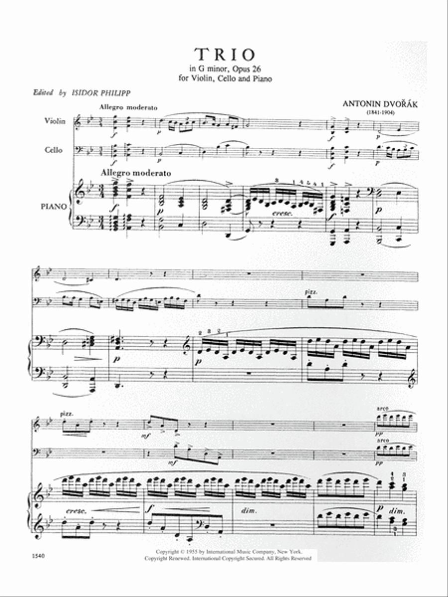 Trio In G Minor, Opus 26 Piano Trio scores gallery preview page 2