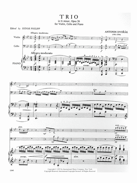 Trio In G Minor, Opus 26