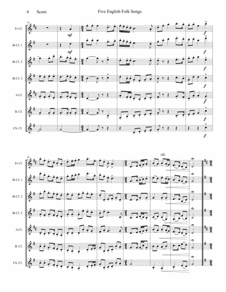 5 English Folk Songs for Clarinet Choir image number null