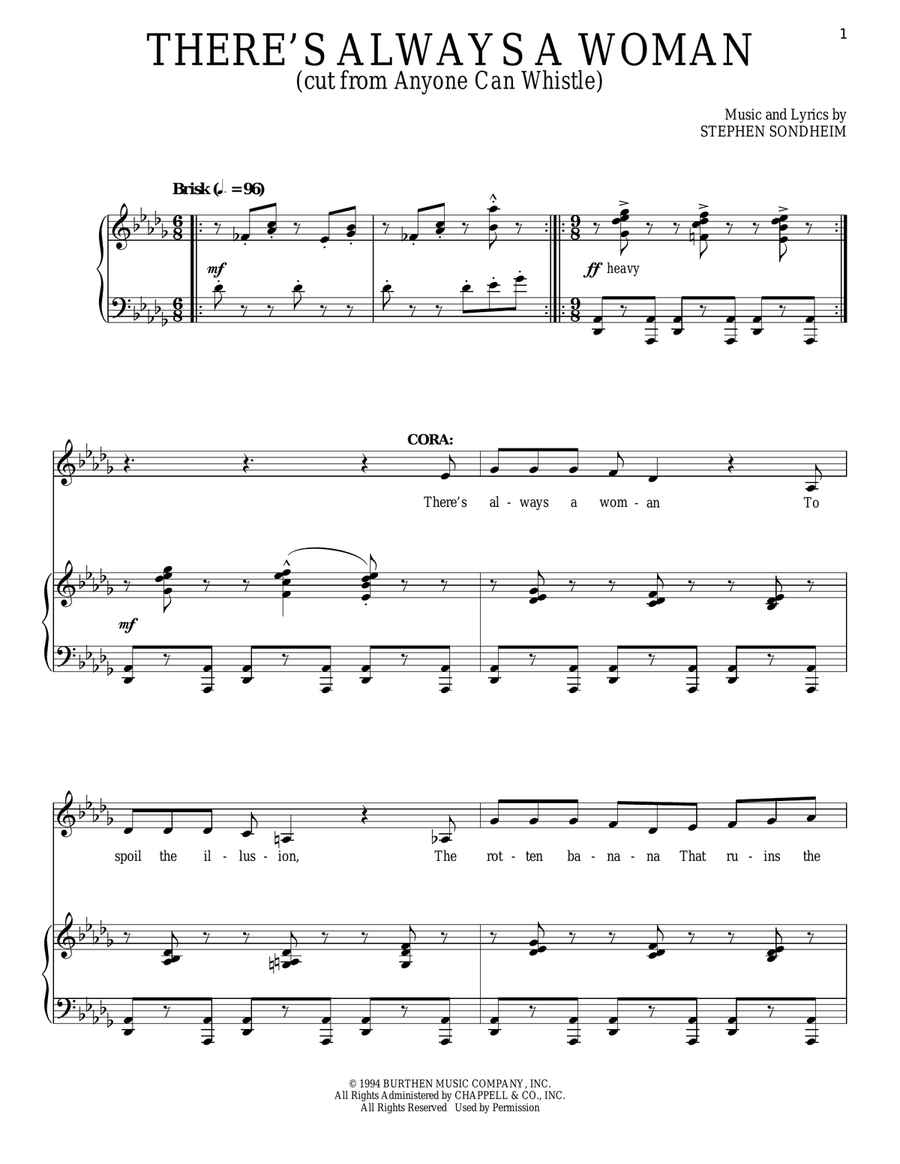 There's Always A Woman Voice scores gallery preview page 1