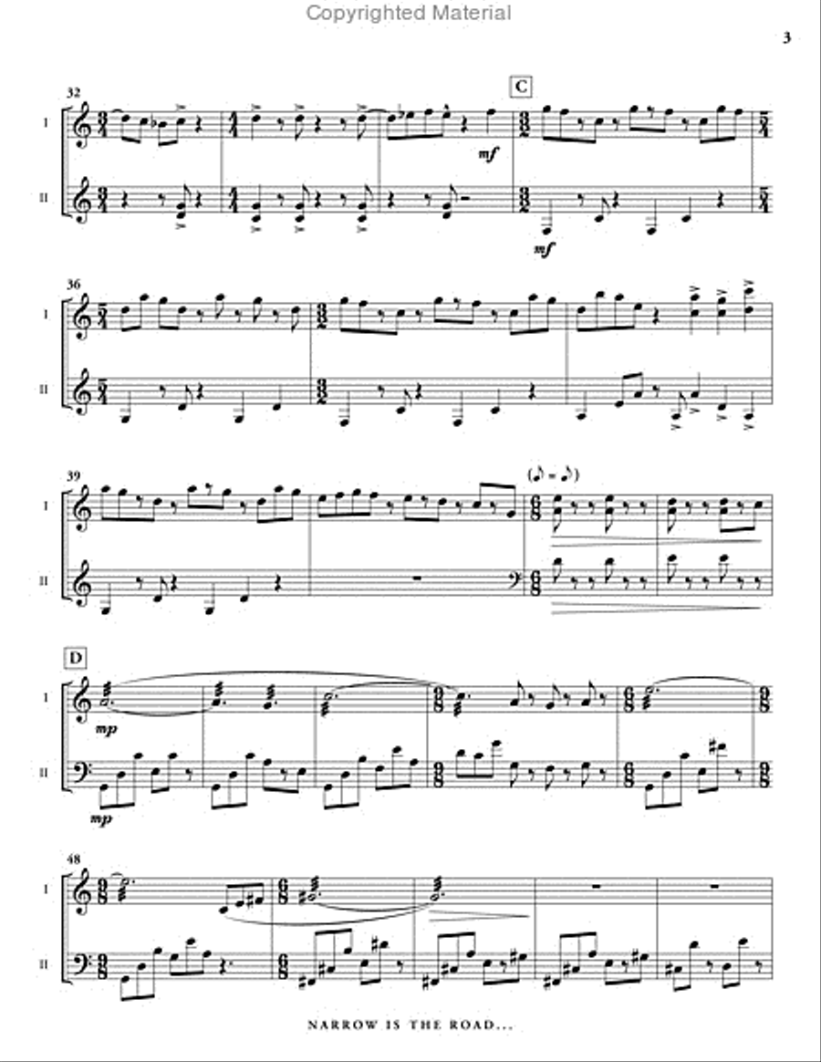 Narrow is the Road... (2 scores) Percussion Ensemble scores gallery preview page 4