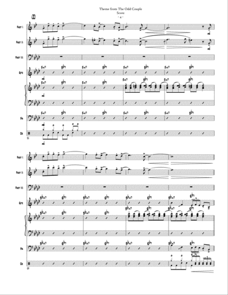 Theme From Neil Simon's The Odd Couple II from Neil Simon's THE ODD COUPLE II Jazz Ensemble scores gallery preview page 5