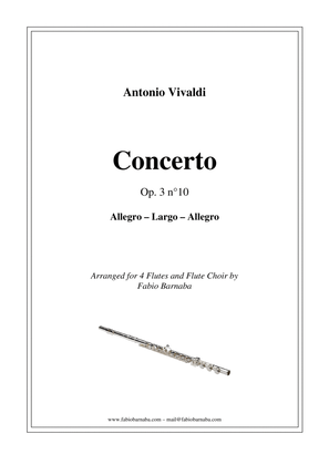 Book cover for Vivaldi: Concerto Op.3 n°10 - for 4 Flutes and Flute Choir