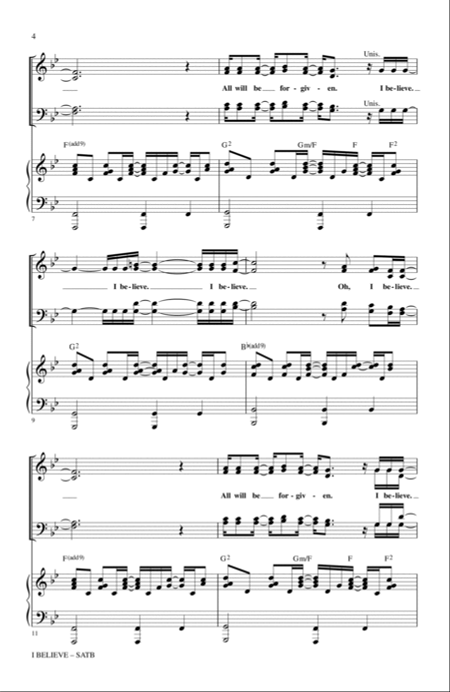 I Believe (from Spring Awakening) 4-Part scores gallery preview page 2