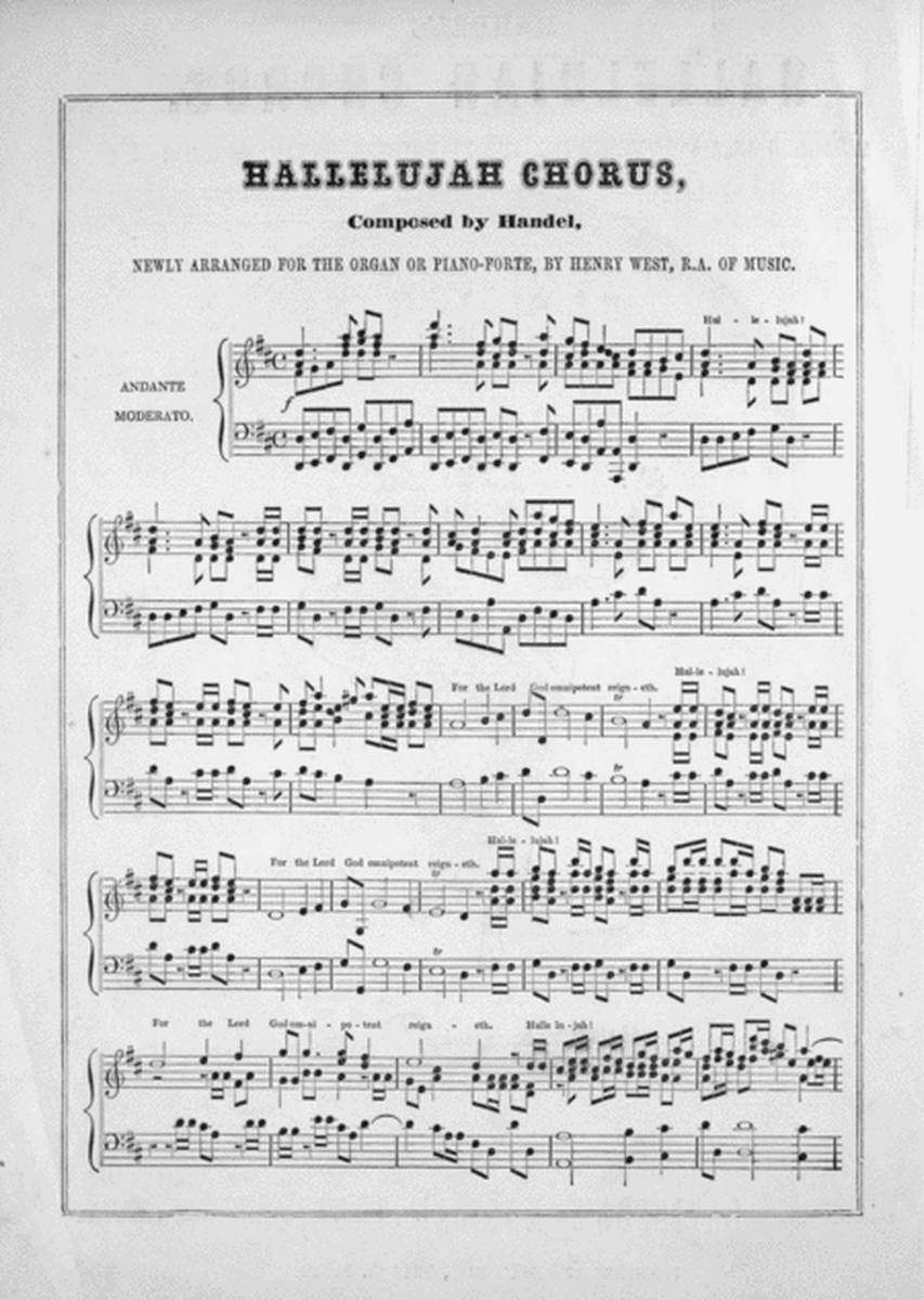 Handel's Hallelujah Chorus. Davidson's Musical Treasury