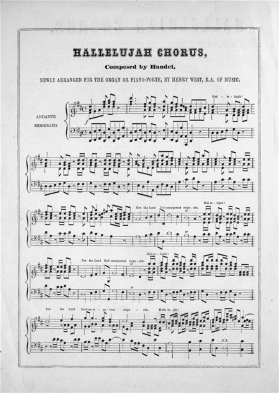 Handel's Hallelujah Chorus. Davidson's Musical Treasury Choir scores gallery preview page 2