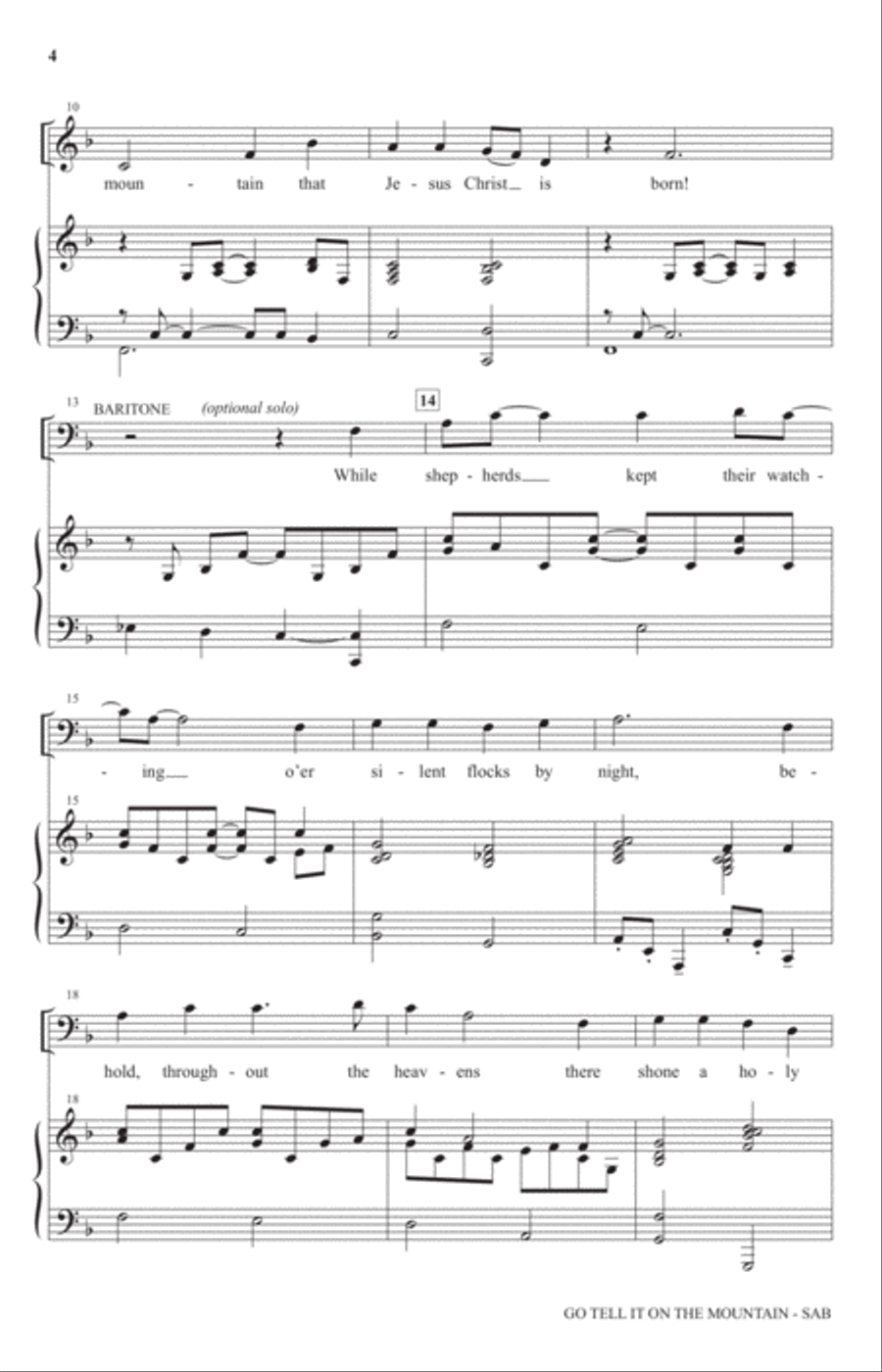 Go, Tell It On The Mountain 3-Part scores gallery preview page 2