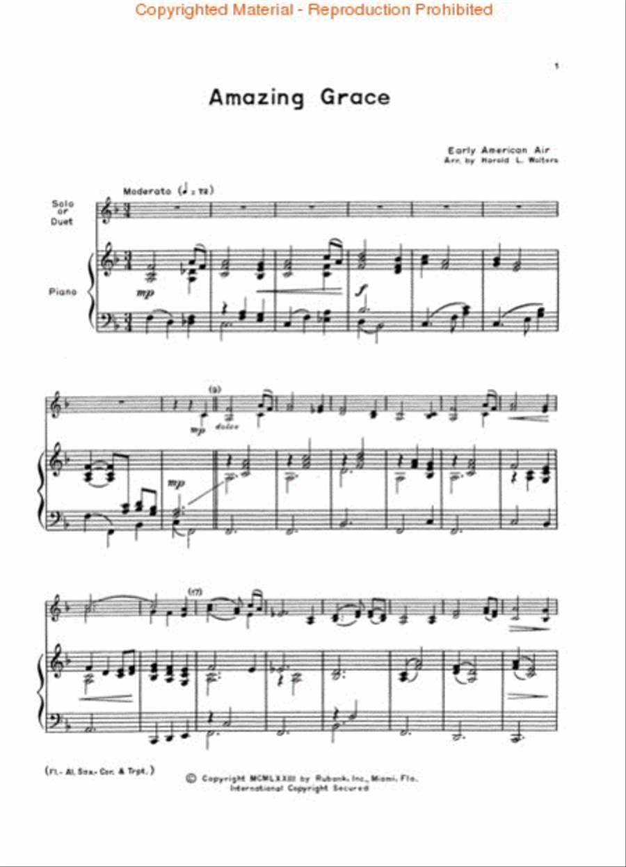 Amazing Grace Cornet scores gallery preview page 2