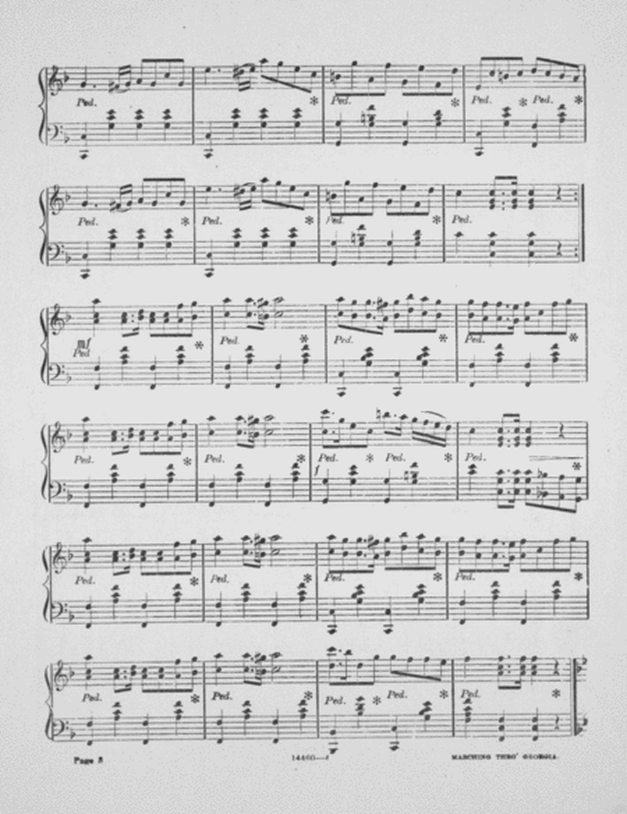 Popular Marches, Battle Pieces, Etc. for Piano and Organ. Marching Thro' Georgia (Grand March)