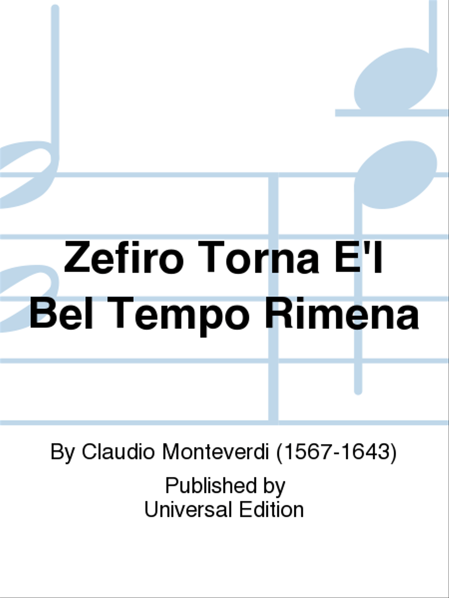 Zefiro Torna E'L Bel Tempo Rimena School and Community scores gallery preview page 1
