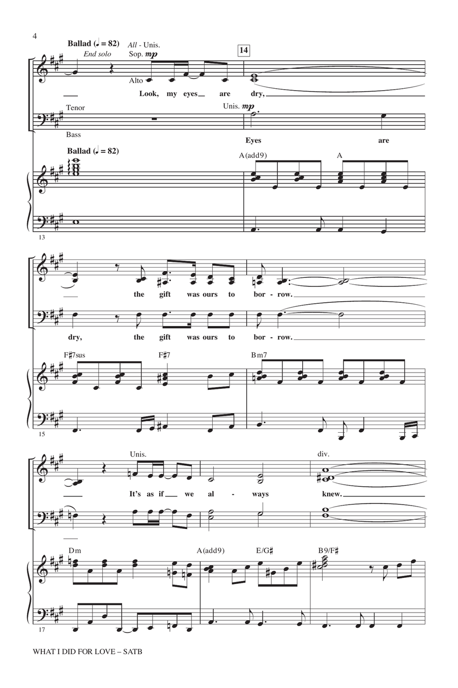 What I Did For Love (from A Chorus Line) (arr. Audrey Snyder) 4-Part scores gallery preview page 3
