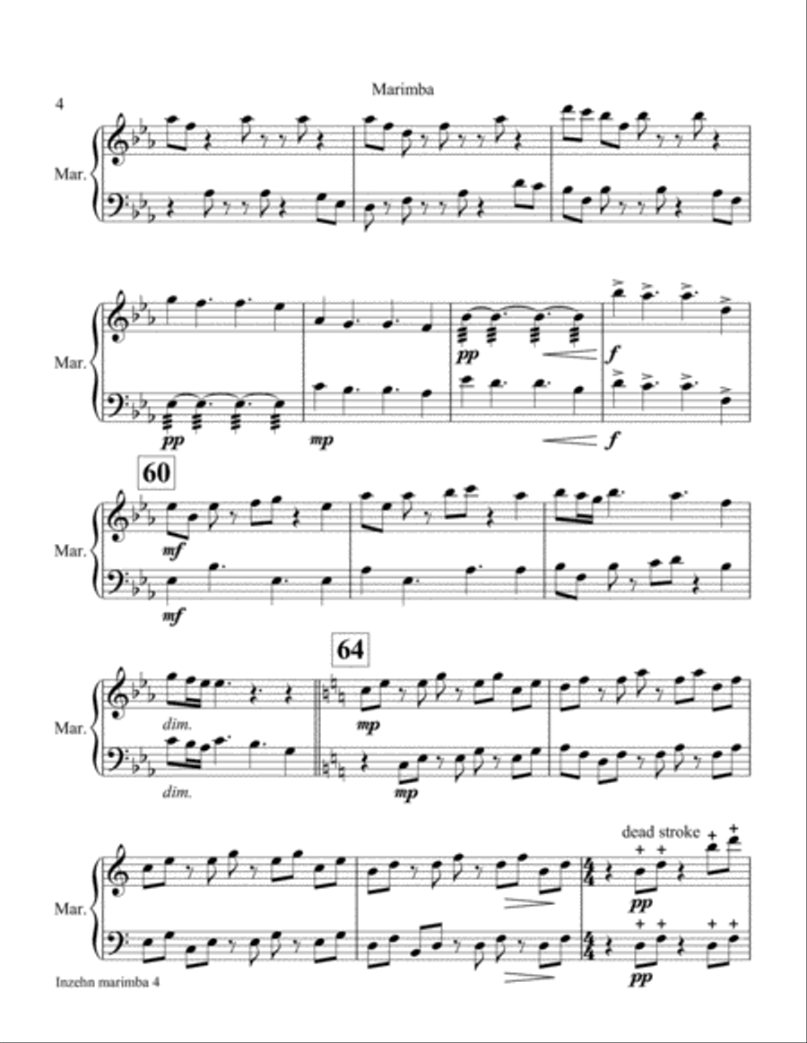 In Zehn- duet for marimba Marimba scores gallery preview page 4