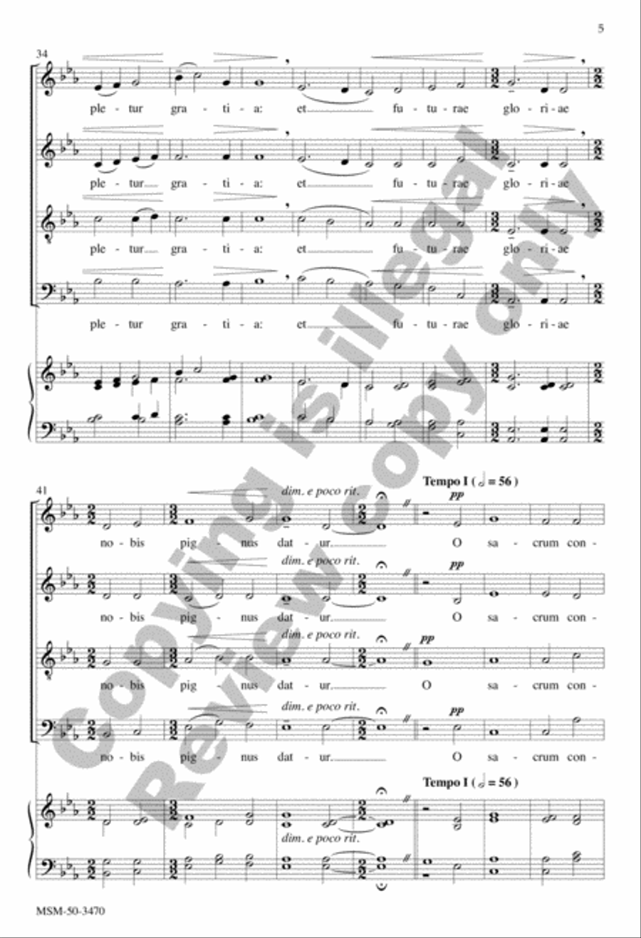 O sacrum convivium! 4-Part scores gallery preview page 5
