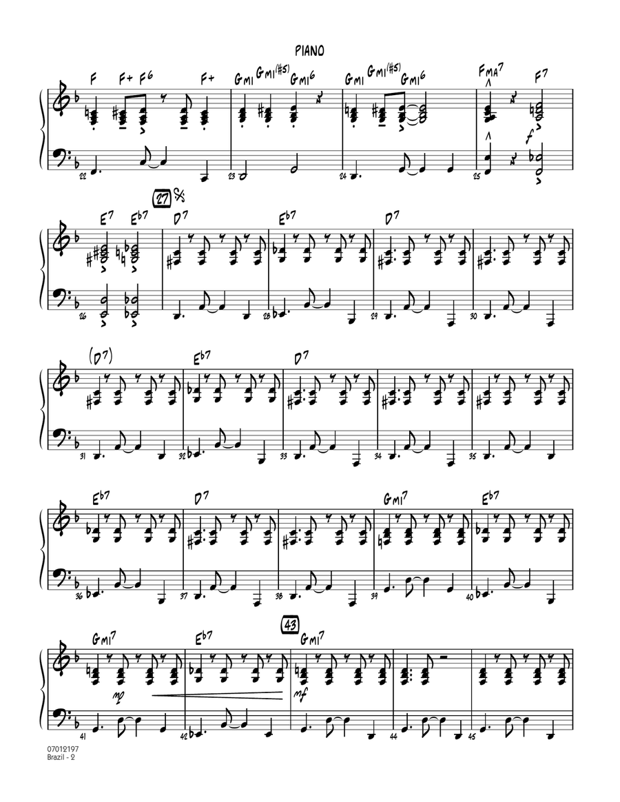 Brazil - Piano Jazz Ensemble scores gallery preview page 2