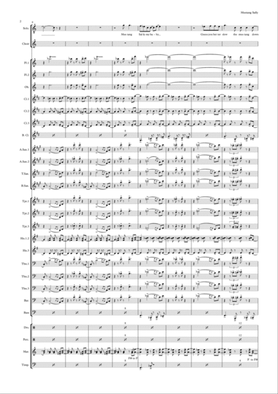 Mustang Sally Mustang Sally Concert Band scores gallery preview page 2