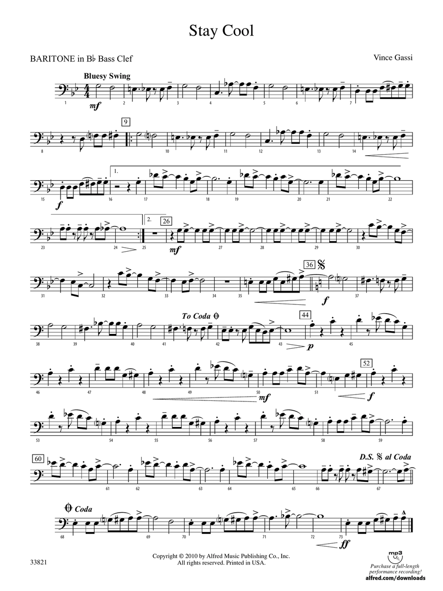 Stay Cool: (World Part) B-flat Baritone B.C.