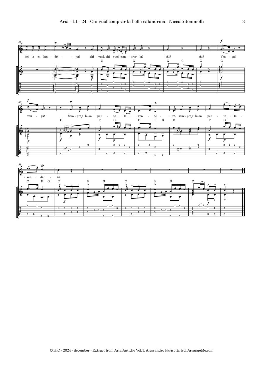 Chi vuol comprar la belle calandrina Acoustic Guitar scores gallery preview page 3