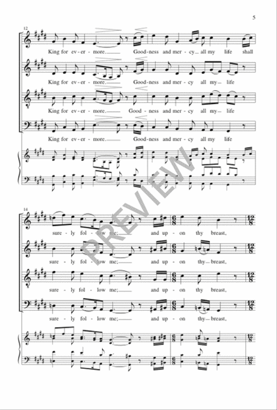 Psalm 23 4-Part scores gallery preview page 5