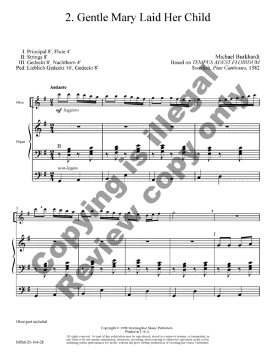 Three Carols for Oboe and Organ Oboe scores gallery preview page 12