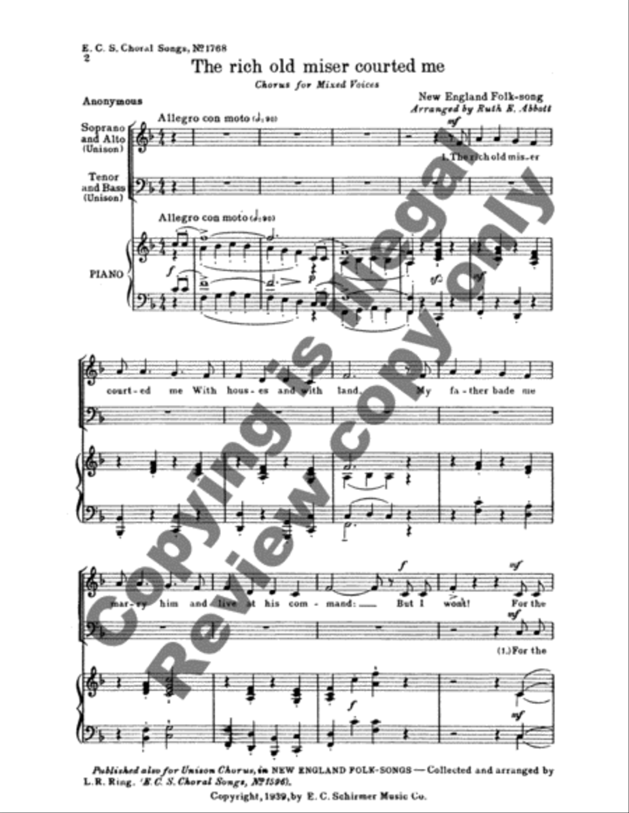 The Rich Old Miser Courted Me 4-Part scores gallery preview page 3