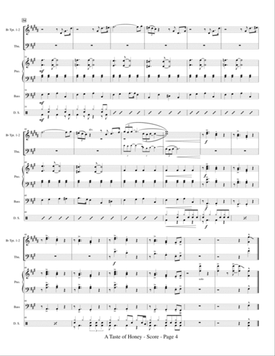 A Taste Of Honey Jazz Ensemble scores gallery preview page 6