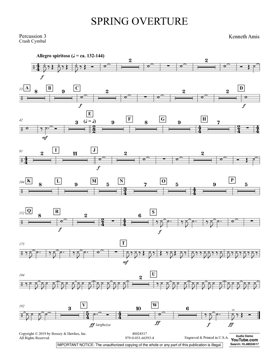 Spring Overture - Percussion 3 Concert Band scores gallery preview page 1