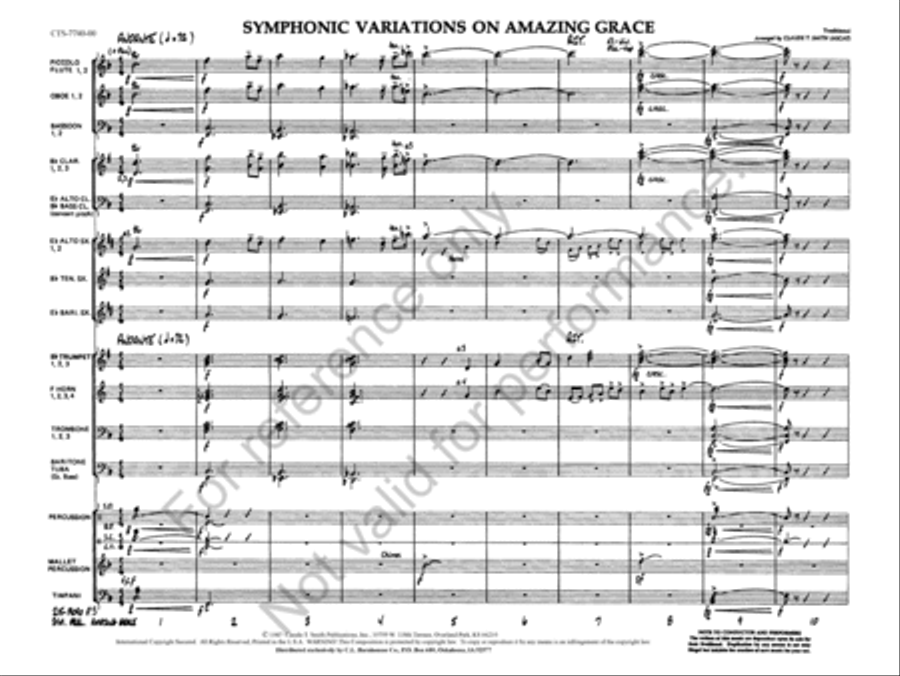 Symphonic Variations on Amazing Grace Concert Band scores gallery preview page 4
