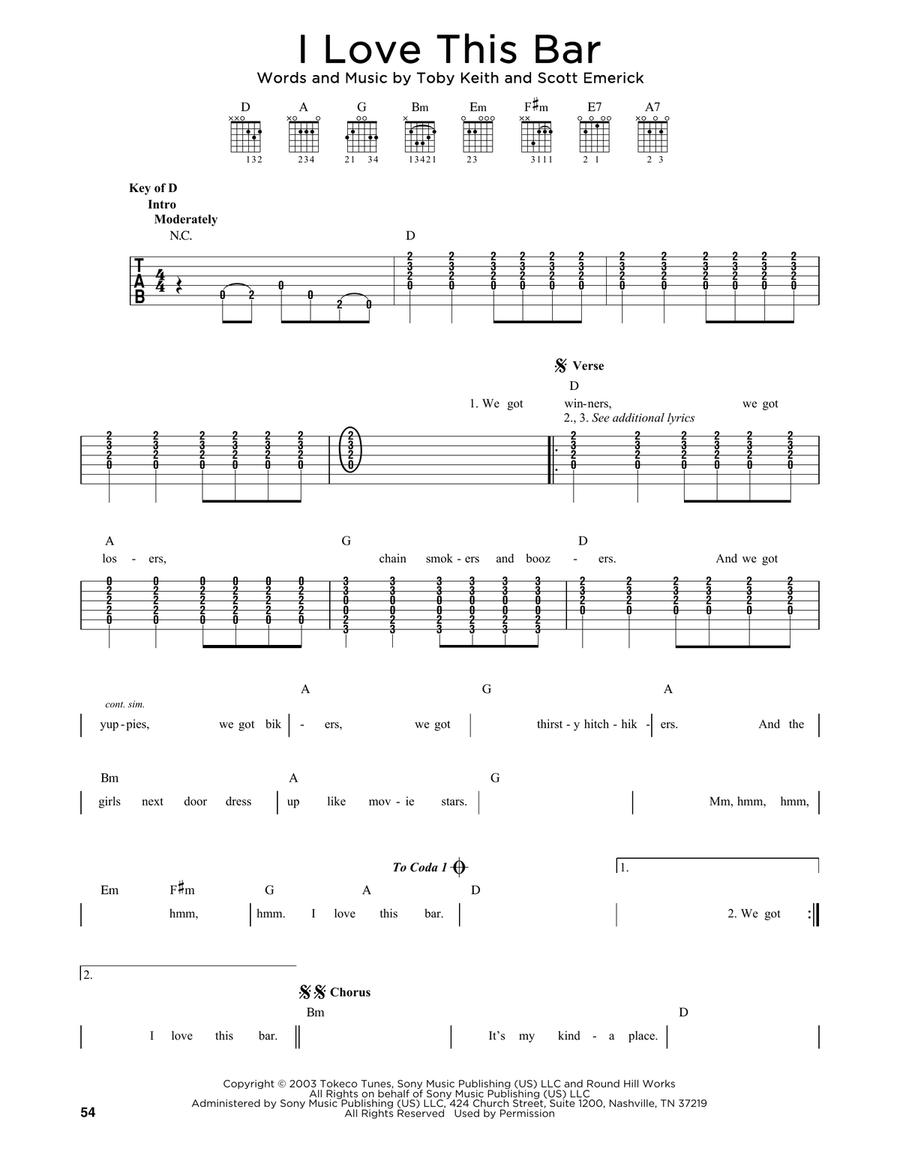I Love This Bar I Love This Bar Electric Guitar scores gallery preview page 1
