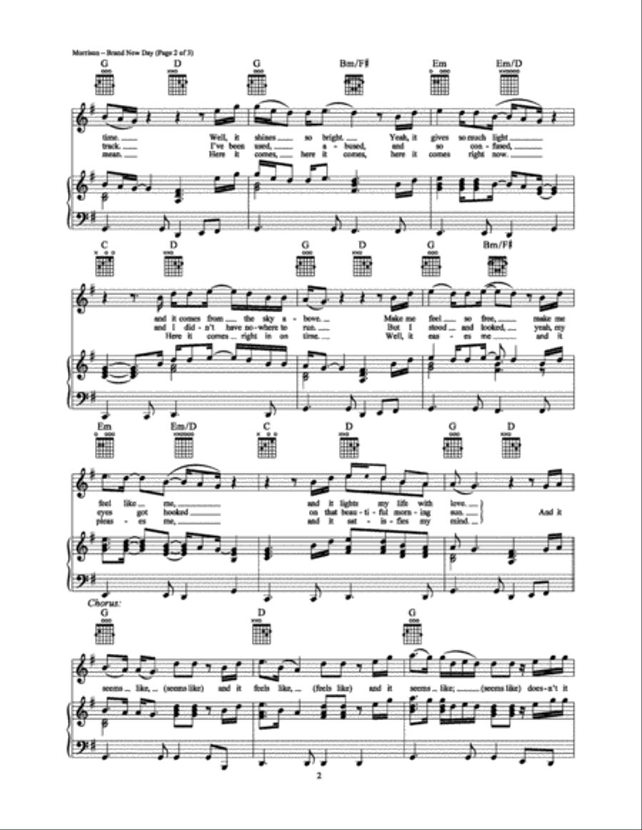 Brand New Day Piano, Vocal, Guitar scores gallery preview page 2