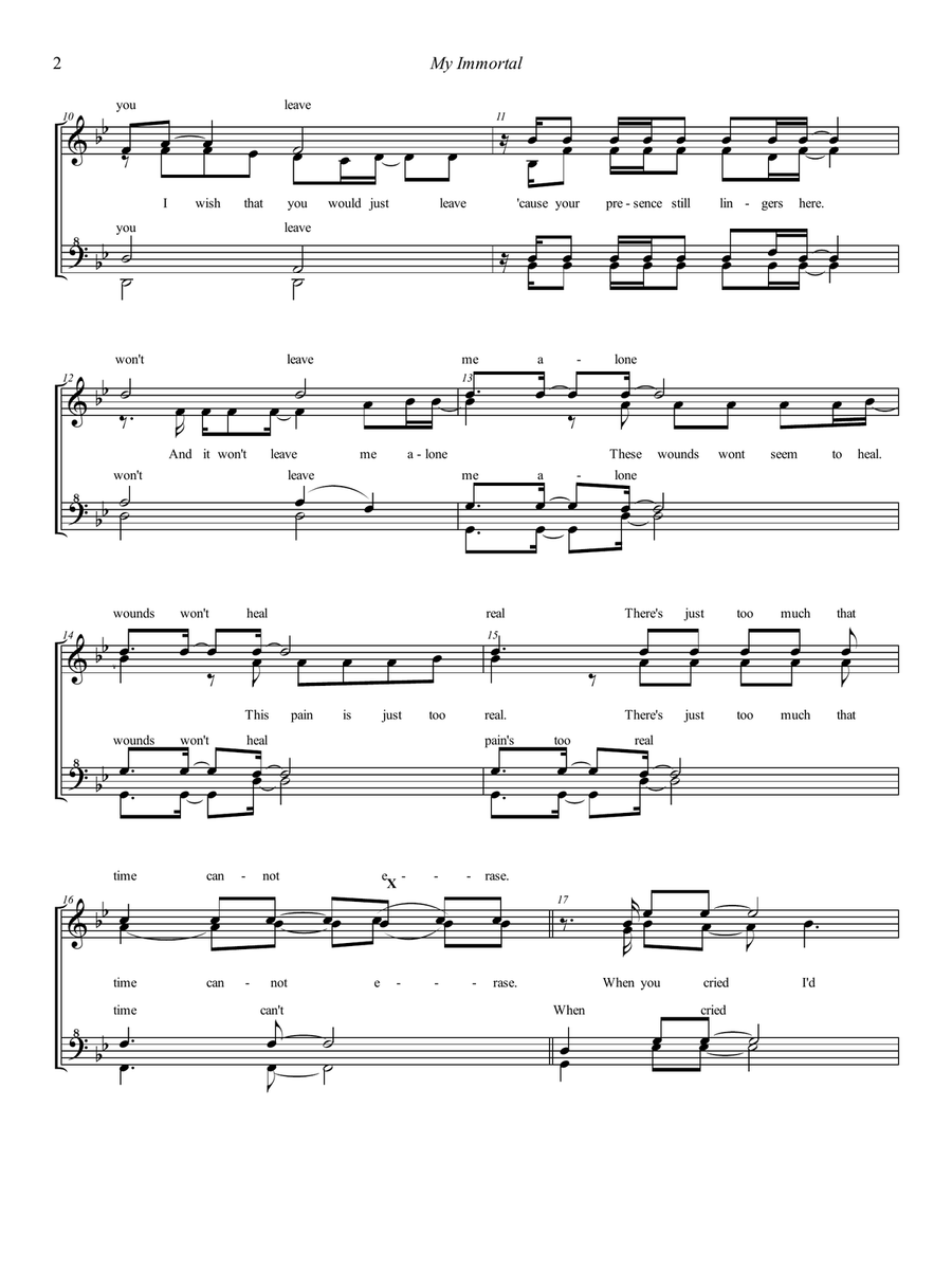 My Immortal SSAA scores gallery preview page 2