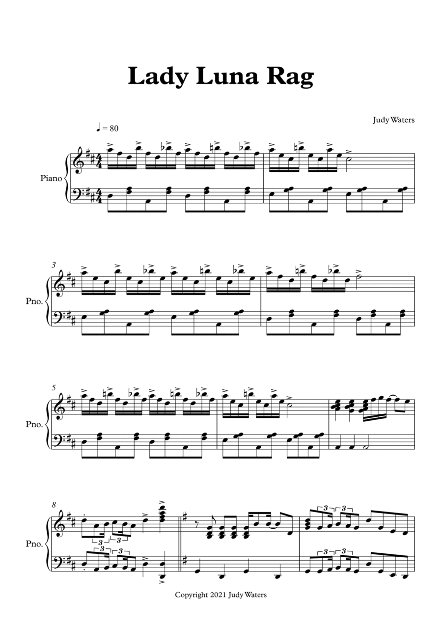 Lady Luna Rag Lady Luna Rag Piano Solo scores gallery preview page 1